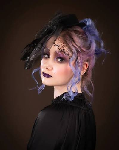 Purple creative editorial hair and makeup portfolio work by Manpreet Surrey